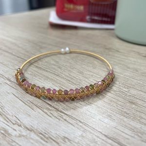 Tourmaline bracelet natural candy color tourmaline natural pearl bracelet